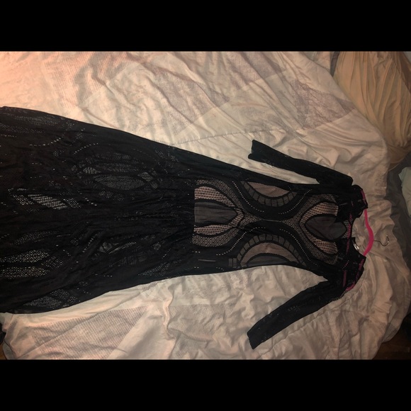 Mystic Dresses & Skirts - Black long dress with nude mini dress under Mystic Dresses & Skirts - Black long dress with nude mini dress under